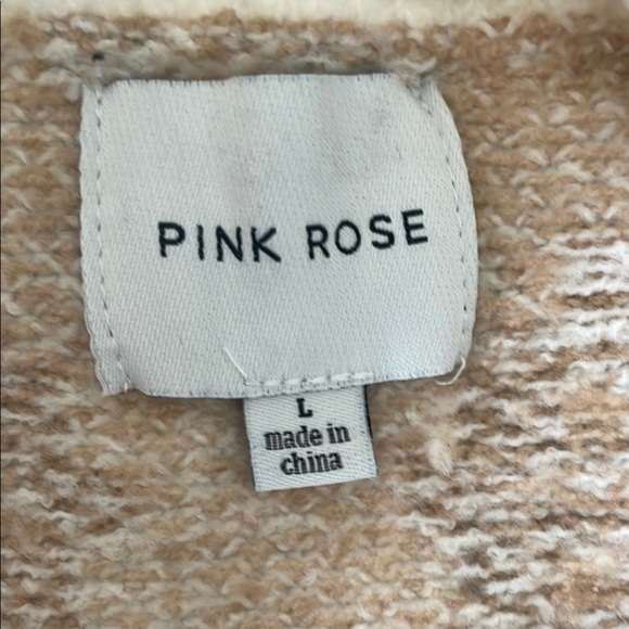 Pink Rose Women's Cream and Brown Patterned Sweater - Picture 6 of 7